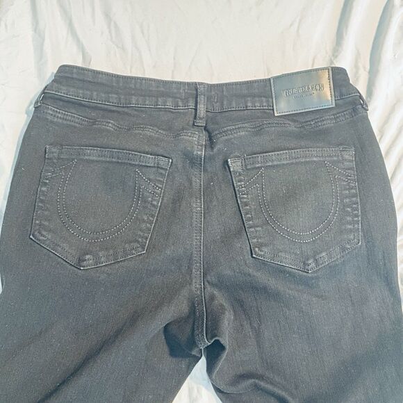 True Religion Jeans Womens Size 32 Black Jennie Curvy Mid Rise Skinny Stretch - Picture 4 of 11